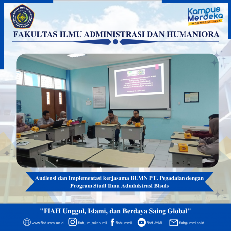 Have an Audience and the implementation of the cooperation BUMN PT. Pegadaian with Study programe of Business Administration Science. Have an Audience and the implementation of the cooperation BUMN PT. Pegadaian with Study programe of Business Administration Science.